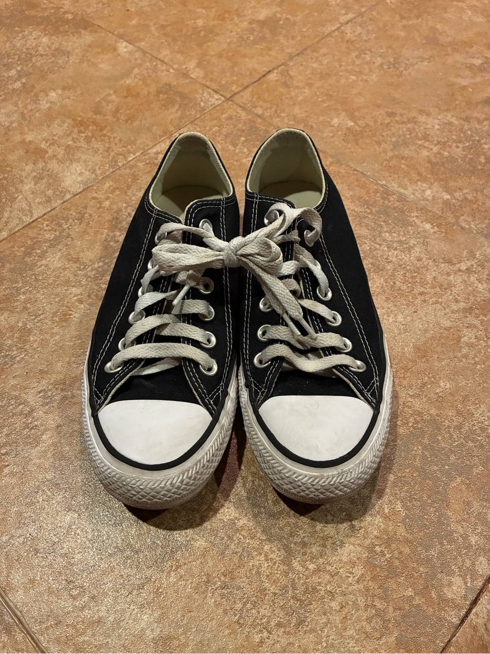 Converse Classic Black Canvas Low-Top Sneakers with White Toe